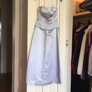 Formal silver/blue strapless dress
